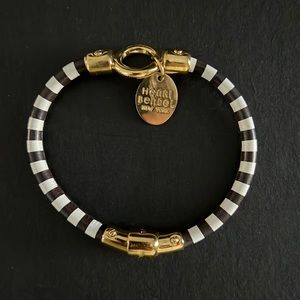 Henri Bendel brown and white striped bracelet
